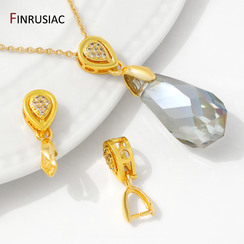 Jewelry Making Pendants - 18K Gold Plated Brass With Zircon