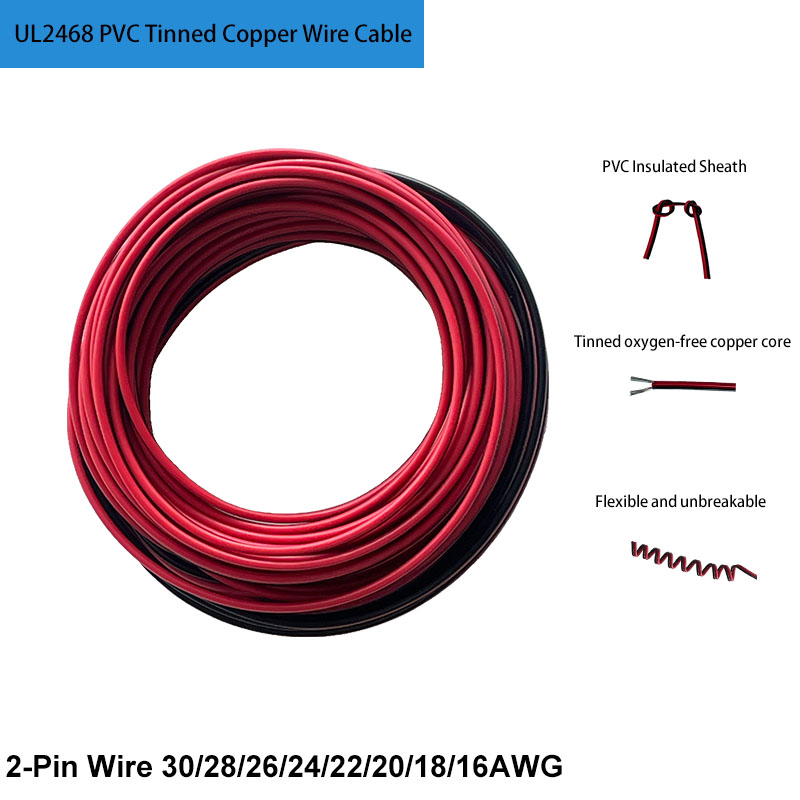 UL2468 PVC 2-Pin Wire Tinned C - Wire 22 Gauge Copper reseña y precio