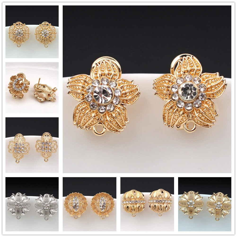 10pair CZ Flower Earrings Post - Jewelry Making Dubai reseña y precio
