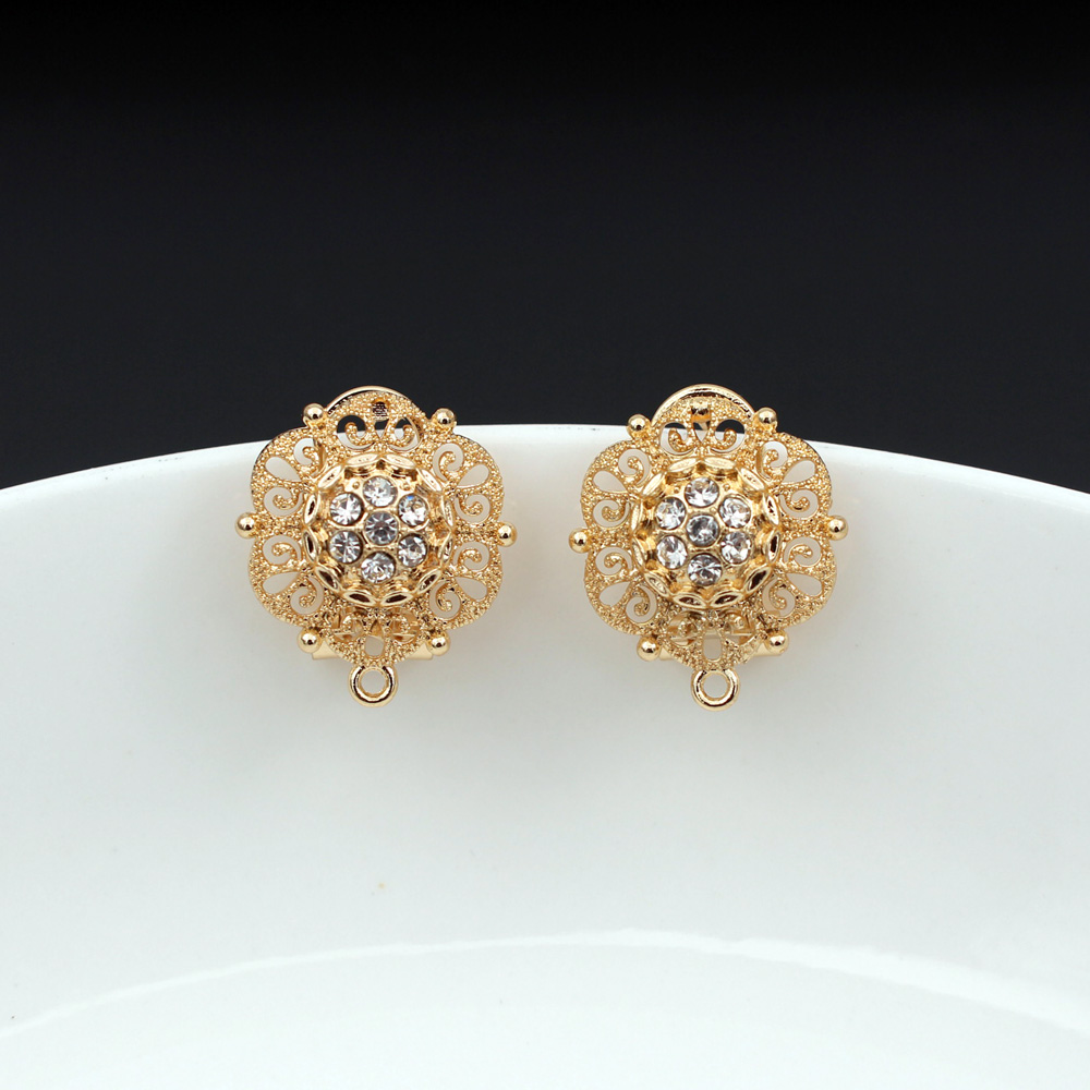 10pair CZ Flower Earrings Post - Jewelry Making Dubai reseña y precio