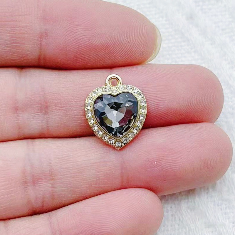 10pcs heart-shaped inlaid colo - Jewelry Making Necklaces reseña y precio