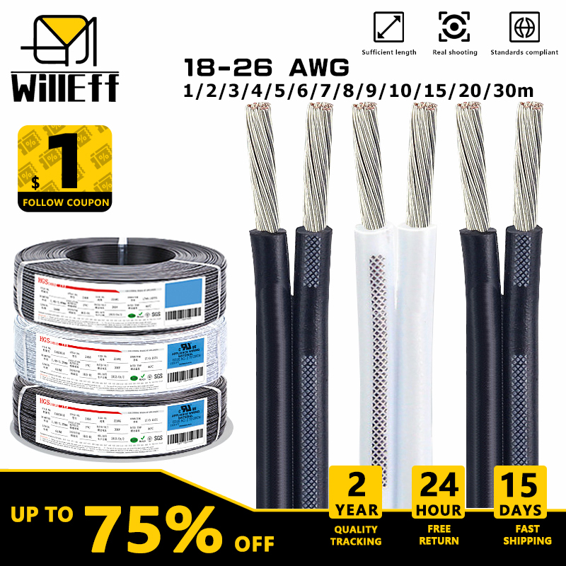 2 PIN Electrical Wires PVC Ins - Wire 22 Gauge Copper reseña y precio