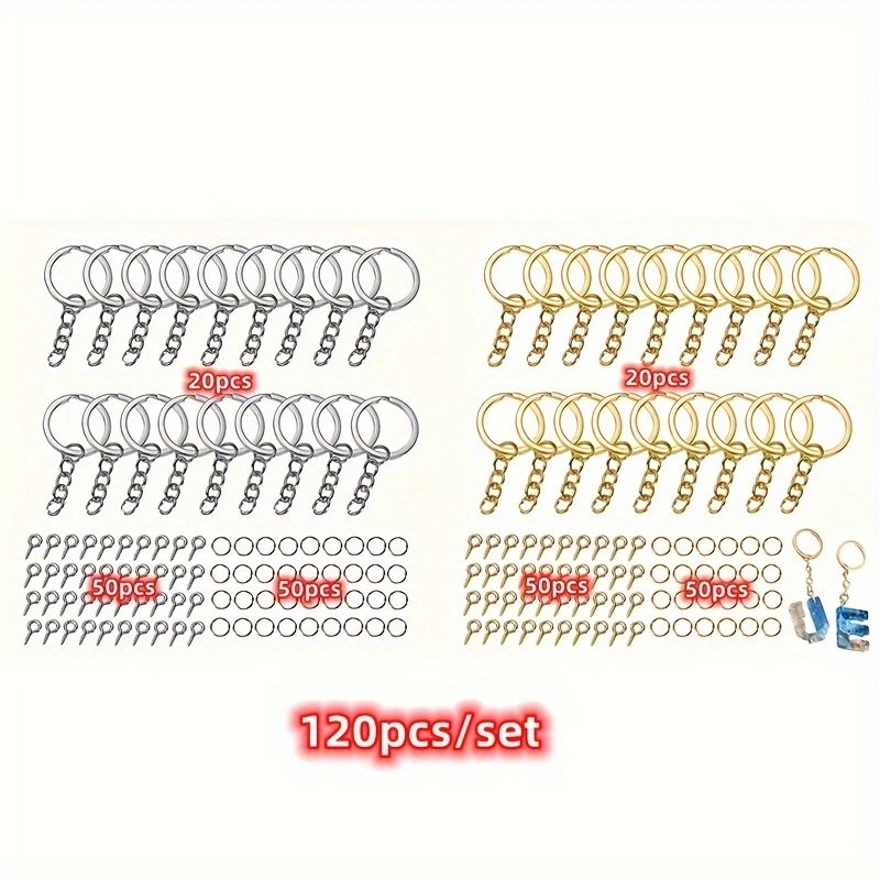 120pcs DIY Keychain Jump Rings - Jewelry Making Drill reseña y precio