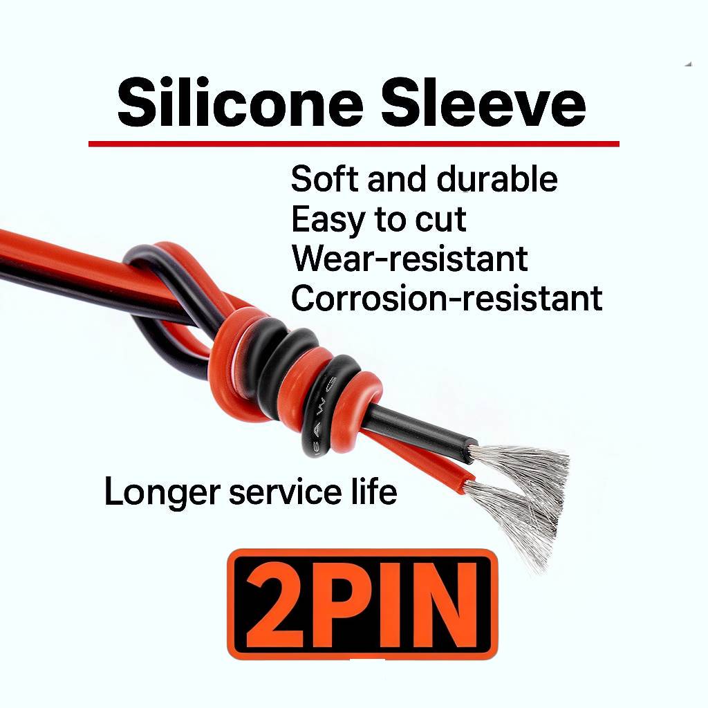2 Pin Black Red Silicone Cable - Wire 22 Gauge Copper reseña y precio