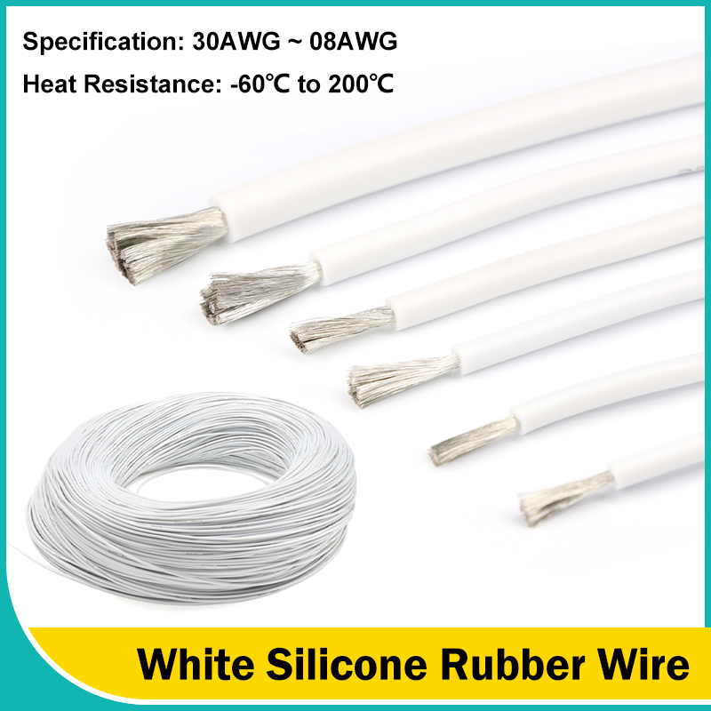 White Flexible Silicone Rubber - Wire 22 Gauge Copper reseña y precio