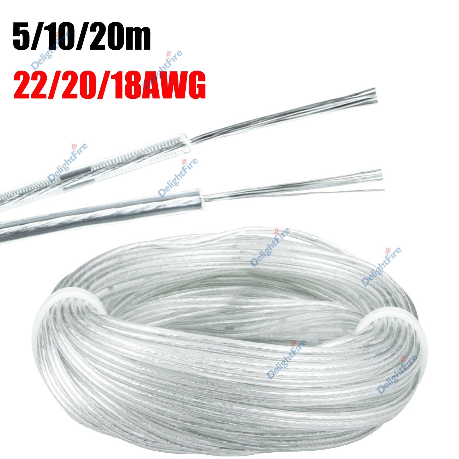 22 20 18 AWG 2 Pin Transparent - Wire 22 Gauge Copper reseña y precio