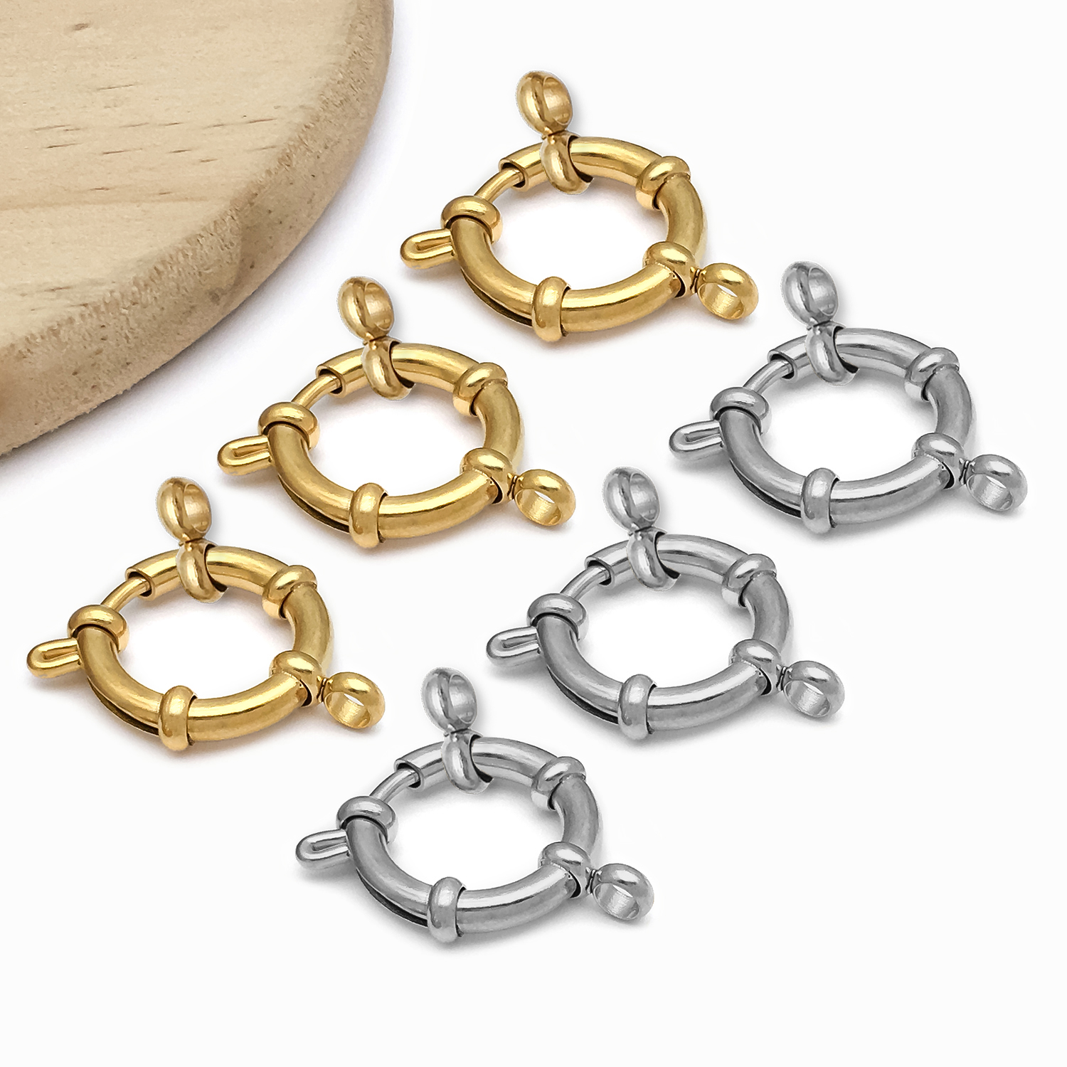 2pcs Stainless Steel Round Cla - Jewelry Making Necklaces reseña y precio