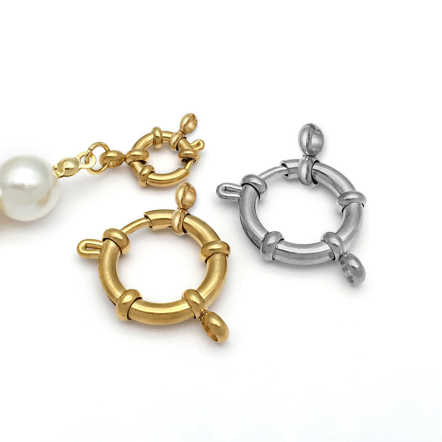 2pcs Stainless Steel Round Cla - Jewelry Making Necklaces reseña y precio