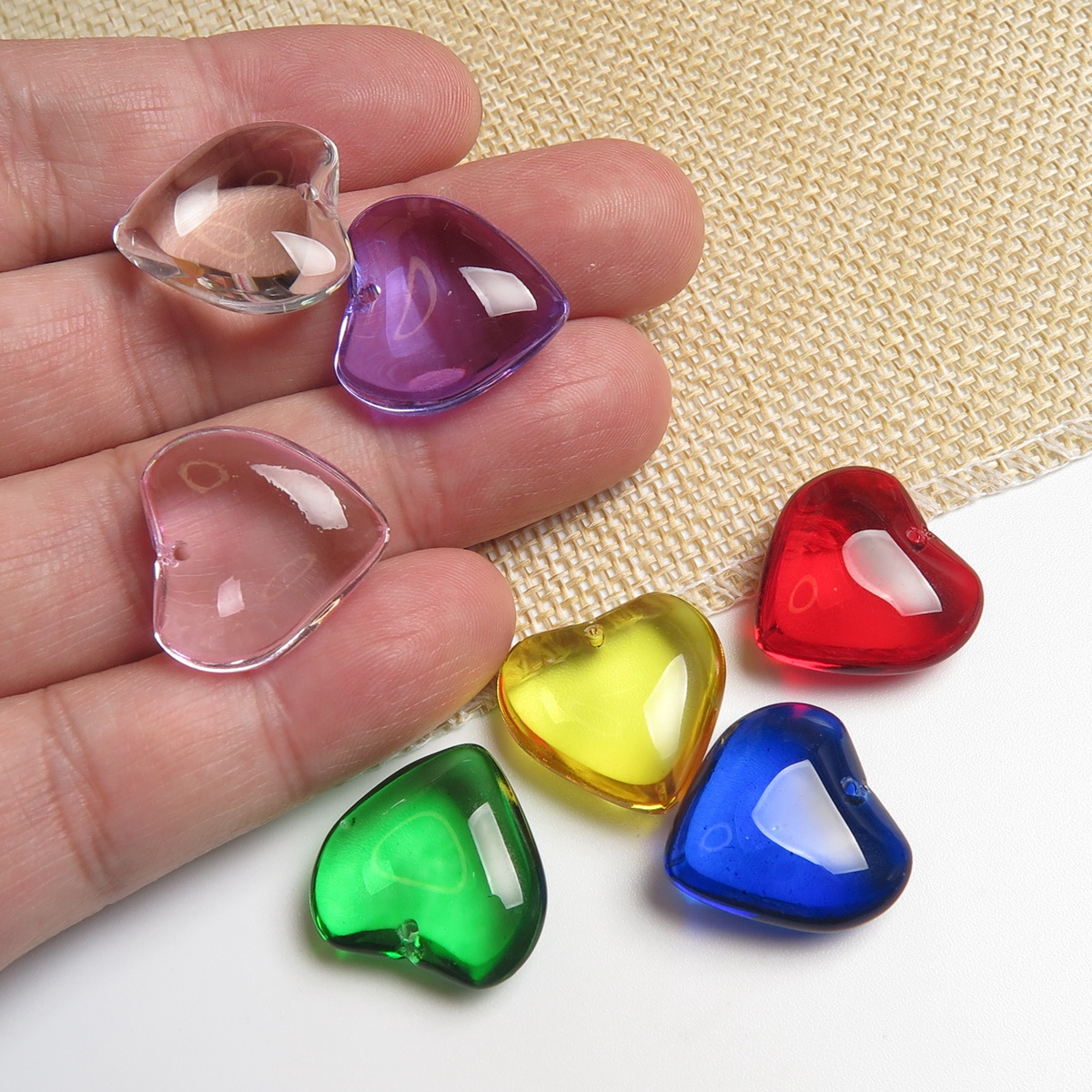 20mm 5pcs Heart Shape Glossy C - Jewelry Making Drill reseña y precio